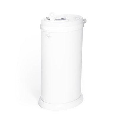 Ubbi Stainless Steel Diaper Pail, Odor Locking, No Special Bag Required, Award-Winning, Registry Must-Have, Open Water