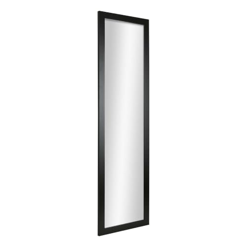 Black Over-The-Door Full Length Mirror - 14 x 50 Inch Wall Mount Decor