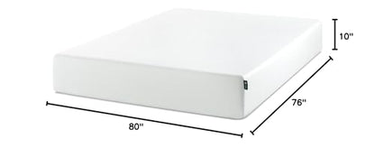 Zinus 10 Inch King Green Tea Memory Foam Mattress [New Version], Fiberglass Free, Medium Firm Feel, Zoned Pressure Relief, Certified Safe Foams & Fabric, Mattress in A Box