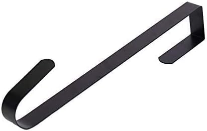 Sattiyrch 15" Wreath Hanger - Sturdy Steel Over The Door Hook for Front Door (Black, 1)