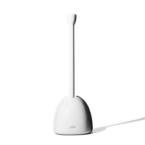 OXO Good Grips Toilet Plunger with Cover, White