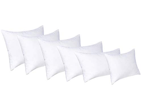 L' COZEE 100% Cotton Cover, Feather & Down Pillow, Best use for Decorative Pillows & for Firm Sleepers, White, Size 18x24