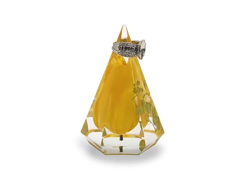 Ring Holder with Preserved Tulip Flower in Resin - Elegant Jewelry Display