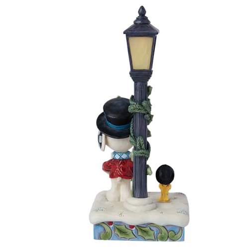 Peanuts Jim Shore Snoopy & Woodstock Christmas Figurine with Light - Handcrafted Resin Decor