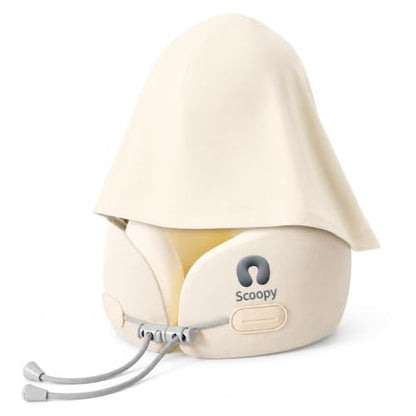 Travel Hooded Neck Pillow Memory Foam with Adjustable Hood & Washable Cover