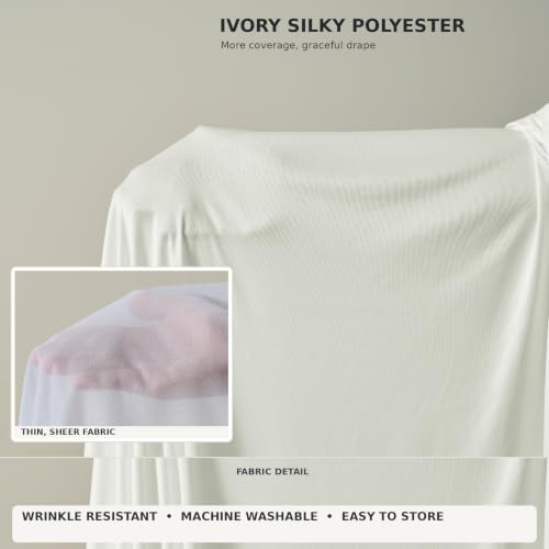 Ivory Ceiling Drapes 50ft Long for Wedding Party & Event Decor - Pack of 2