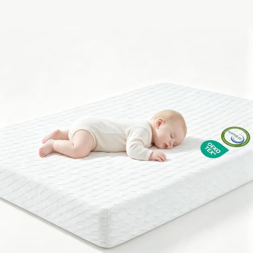 Memory Foam Pack and Play Mattress Pad 38x26 with Washable Cover for Toddler