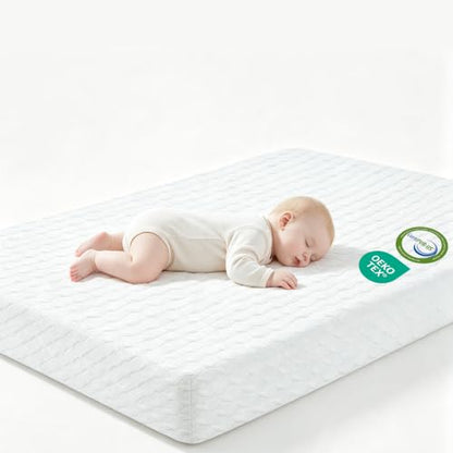 Memory Foam Pack and Play Mattress Pad 38x26 with Washable Cover for Toddler