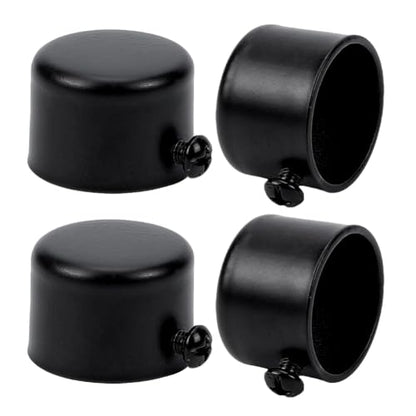 Black 4 Pack Curtain Rod End Caps Fits 1 Inch/25.5mm Poles - Iron Finials for Roman & Closet Rods
