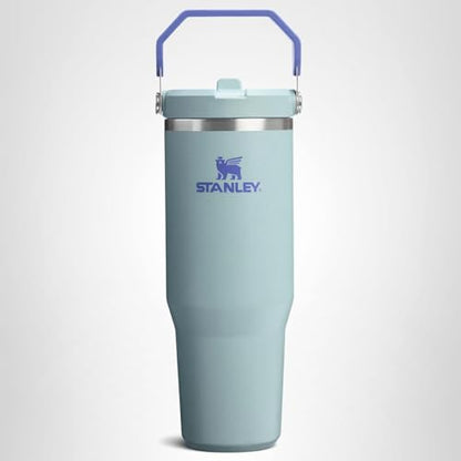 Stanley IceFlow 2.0 Flip Straw Tumbler with Handle 30 oz | Twist On Lid and Flip Up Straw | Leak Resistant Water Bottle | Insulated Stainless Steel | BPA-Free | Exclusive Blue Cactus