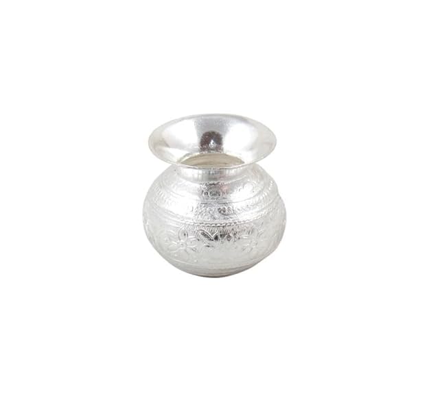 Silver-Plated Small Kalash for Pooja Rituals | Traditional Decorative Vessel