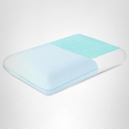 EGOHOME Cooling Gel Memory Foam Pillow - Reversible Cooling Cover, Neck Support for Side, Back and Stomach Sleepers, Removable & Machine Washable, All-Season Comfort, Standard Size, Blue
