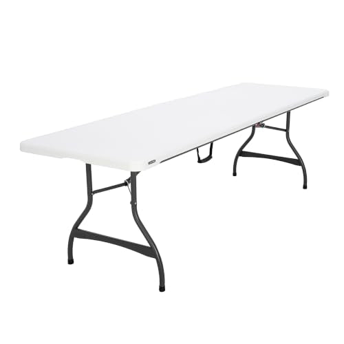 8-Foot Folding Table with Impact-Resistant Edges for Indoor and Outdoor Use