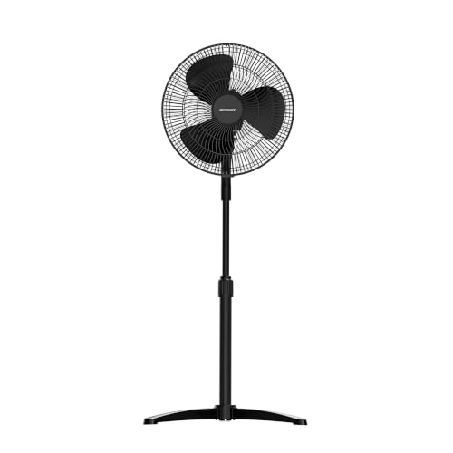 Emerson 16-Inch Oscillating Pedestal Fan with 3-Speed Control & Adjustable Height - Black FAO1605-B