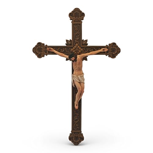15.6 Inch Jesus Crucifix Wall Cross Religious Decor for Prayer & Gift