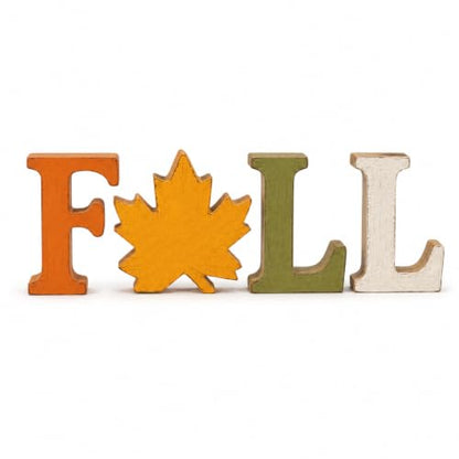 Fall Decorations for Home, 4 PCS Wooden Table Signs - Autumn Letter Blocks - FALL3