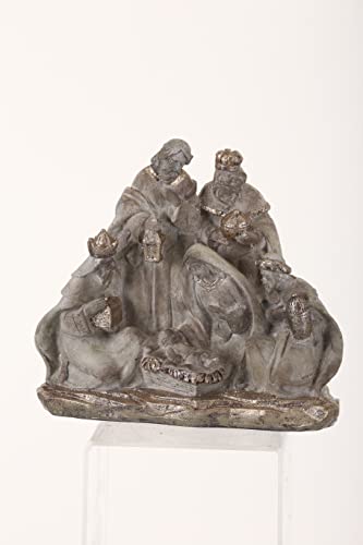 Nativity Scene Decor - Glitter Aged Resin 9-Inch Natural Gold