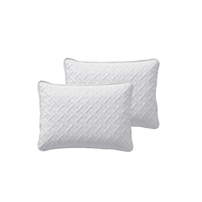 Nina Basketweave 2-Piece Twin Bedding Set - White, Textured Microfiber Quilt & Pillow Sham, Version 2026