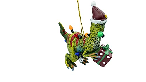 Dinosaur Christmas Tree Ornament T Rex Covered in Lights for Kids