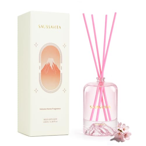 Cherry Blossom Reed Diffuser Set Volcano Design Home Fragrance - 3.28 fl.oz