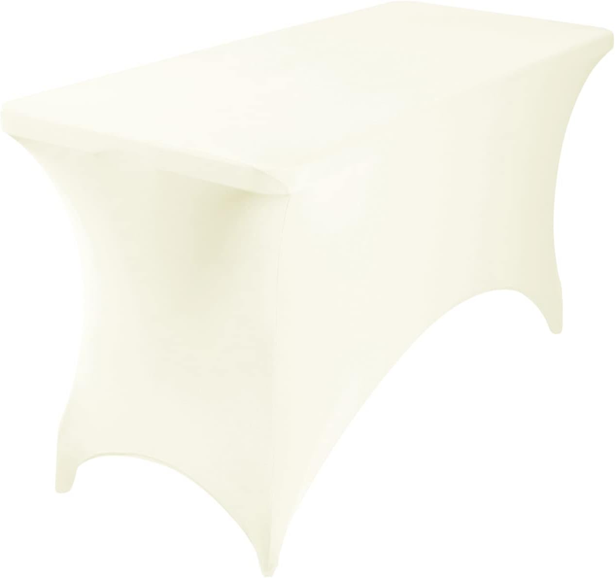 Spandex 4ft Waterproof Table Cover - Elegant Ivory for Parties, Weddings & Events