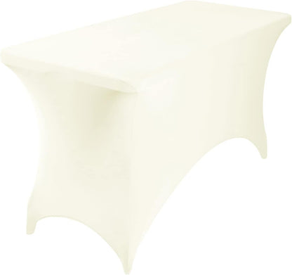 Spandex 4ft Waterproof Table Cover - Elegant Ivory for Parties, Weddings & Events