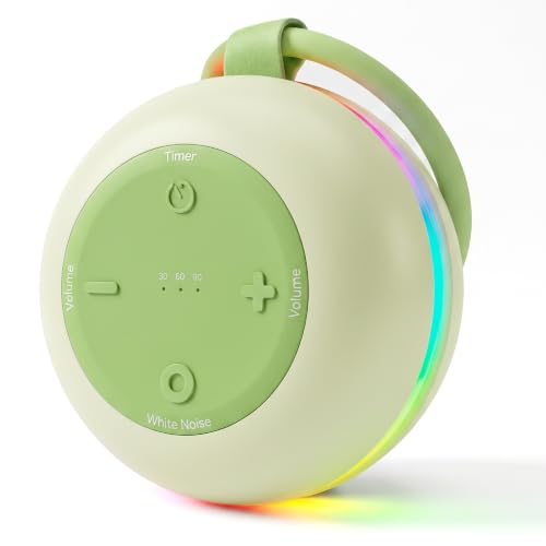Portable Baby Sound Machine with RGB Night Light - Pistachio | 18 Soothing Sounds