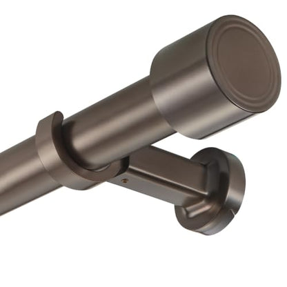 Heavy Duty 36-inch Curtain Rod Set with Solid Aluminum Finials - Dark Bronze