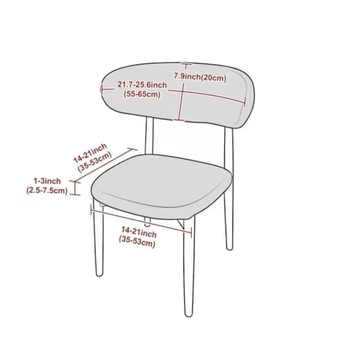 2-Piece Dining Chair Cover Set Beige - Backrest & Seat Cushions, Fits Modern Chairs