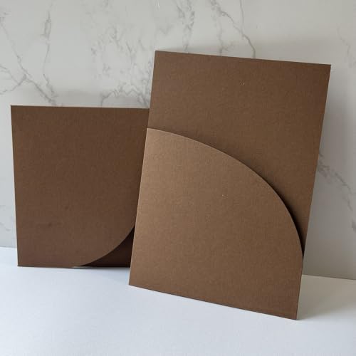 Wedding Invitation Pocket Folder 10 Pack for 5x7 Cards - Variation of Coffoe / 10