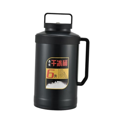 6L Insulated Dry Ice Storage Bucket with Handle - Portable Stainless Steel Container