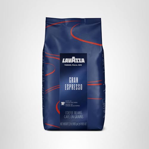 Lavazza Gran Espresso Whole Bean Coffee Blend, Medium Espresso Roast, Bag 2.2 LB (Pack of 1), Balanced and rich flavor with notes of cocoa