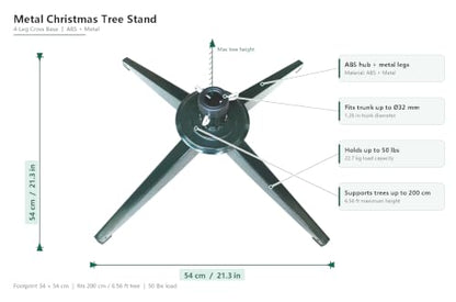Christmas Tree Stand Fits 6.5 Ft Artificial Trees, Adjustable Metal Base