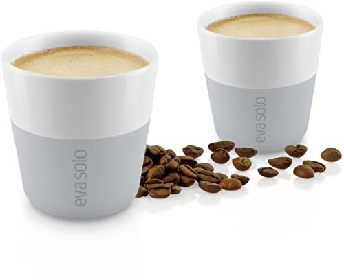 Eva Solo Marble Grey Espresso Tumbler Mug - 3 oz Porcelain Coffee Cup with Silicone Grip
