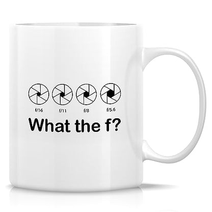 Retreez PTG009 White Funny Photographer Mug Gift What The F Focal Length 11oz