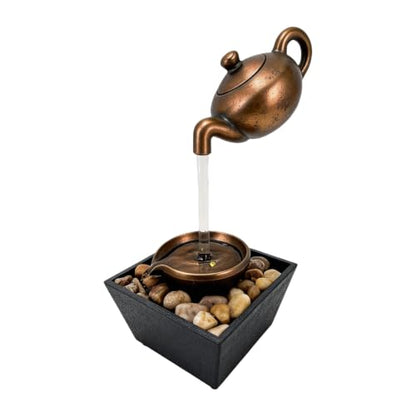Indoor Tabletop Water Fountain - Bronze Finish, USB Powered