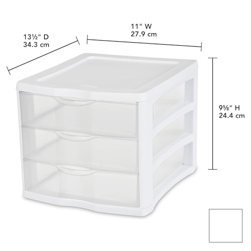 3 Drawer Clear Storage Organizer for Office, Crafts, and Home - Single
