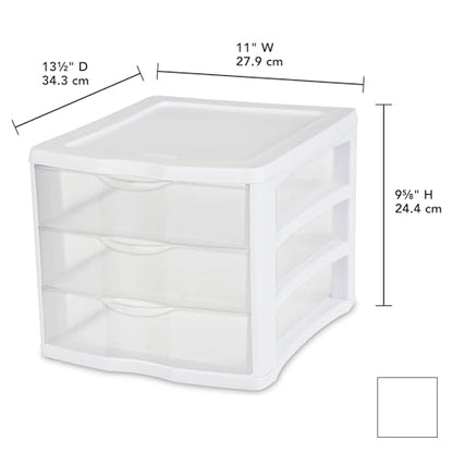 3 Drawer Clear Storage Organizer for Office, Crafts, and Home - Single