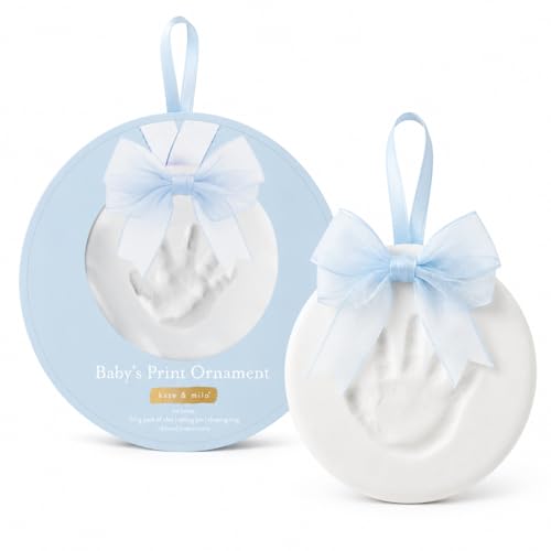 Baby Handprint Footprint Clay Keepsake Kit Blue - No-Bake Ornament Set