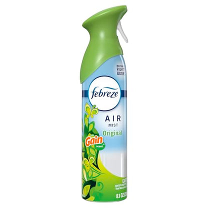 Febreze Air Mist, Air Freshener Spray, Odor Fighting Room Spray, Deodorizer for Home Bathroom Kitchen Office Apartment Dorm Room Classroom, Gain Original Scent, 8.1oz (Pack of 6)