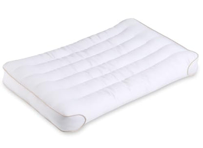 White Flat Support Pillow for Sleeping Queen Size 1 Pack - High Support