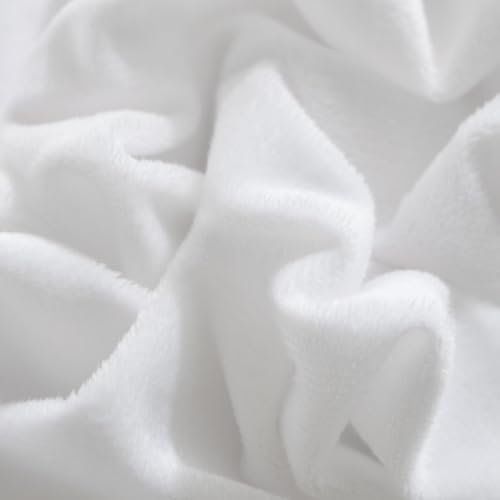 36-Inch White Plush Dorm Desk Skirt with Elastic Fit - Modern Desk Cover