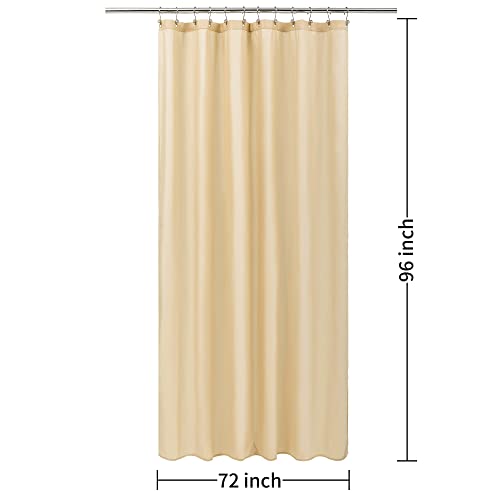 ALYVIA SPRING Extra Long Fabric Shower Curtain Liner Waterproof - 72" x 96", Soft & Lightweight X-Long Shower Curtain with 3 Magnets, Machine Washable - 72x96, Khaki