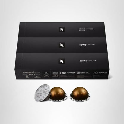 Nespresso Capsules Vertuo, Double Espresso Chiaro, Medium Roast Espresso Coffee, 30-Count Coffee Pods, Brews 2.7oz.