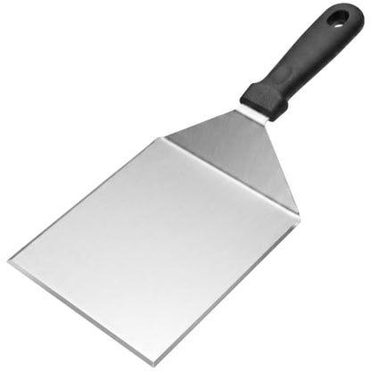 Cuttte Extra Wide Metal Smash Burger Spatula 6 x 5 Inches - Beveled Edges