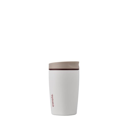 Owala SmoothSip Slider Insulated Stainless Steel Coffee Tumbler, Reusable Iced Coffee Cup, Hot Coffee Travel Mug, BPA Free 12 oz, Vanilla Bean