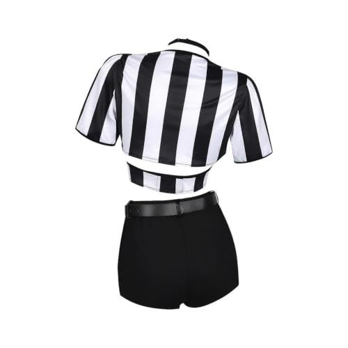 Medium Black Referee Costume Set for Women - Halloween Party Dress Up