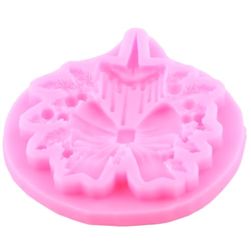 Christmas Silicone Mold Set of 4 - Poinsettia Bow, Holly Leaf & Street Lamp