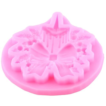Christmas Silicone Mold Set of 4 - Poinsettia Bow, Holly Leaf & Street Lamp