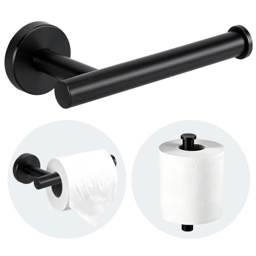 Wall Mount Toilet Paper Holder Matte Black Stainless Steel Bathroom Accessory